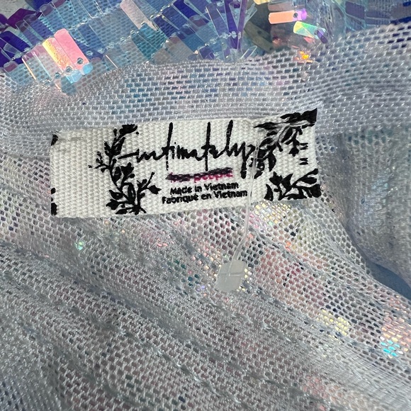 NEW FREE PEOPLE INTIMATELY DISCO FEVER SEQUIN AQUA PINK CAMI TOP MEDIUM - Picture 4 of 13